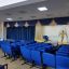 Сиреневый антрактно-раздвижной занавес на сцену